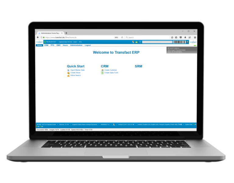 Transfact CRM Telephone Call Display