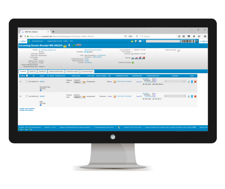 Transfact SRM Purchasing Processes Linked