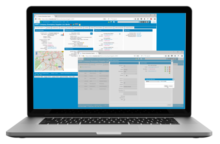 Transfact SRM Master Data Screens