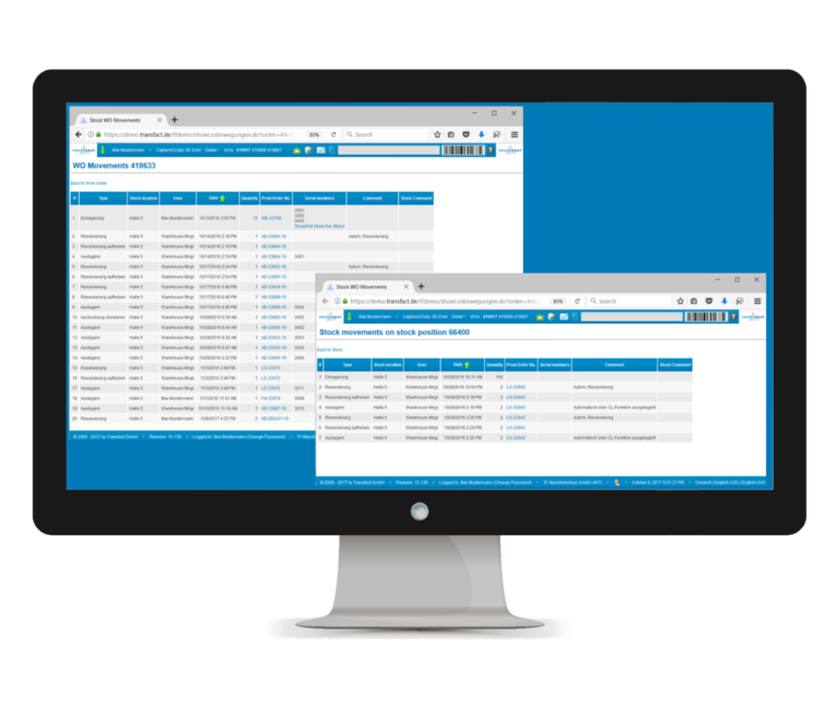 Transfact Stock Movement Tracking History