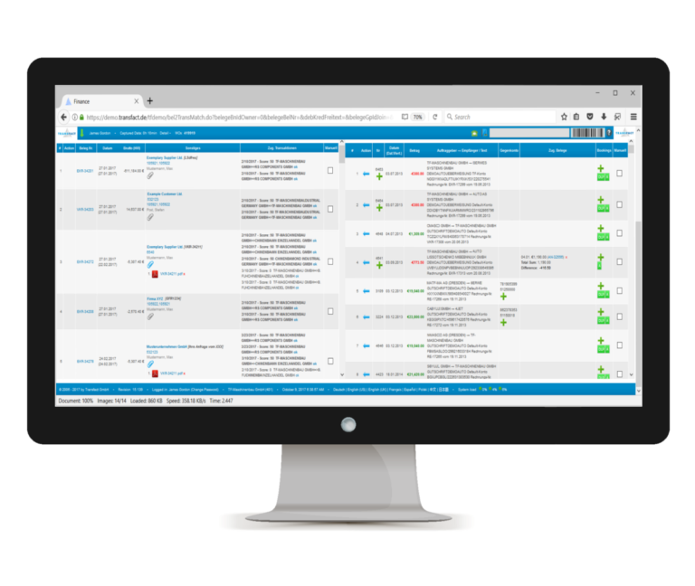 Transfact Bank Transactions & Document Matching Transfact - Banktransaktionen und Dokumentenmatching